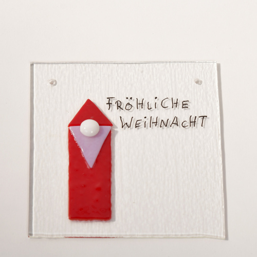 Glasplatte Fröhliche Weihnachten rot